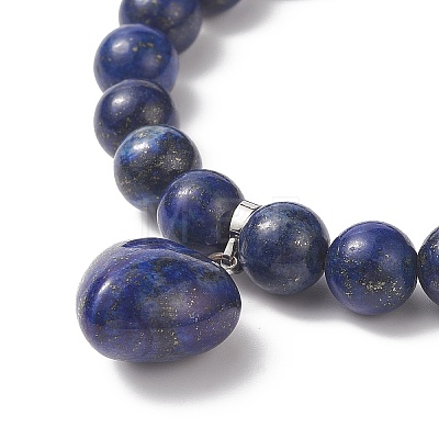 Natural Lapis Lazuli(Dyed) Beaded Bracelets BJEW-JB09039-01-1
