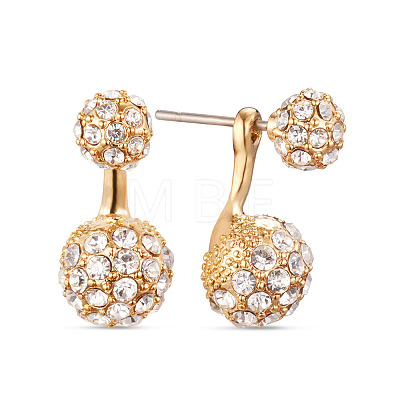 SHEGRACE Vogue Style 18K Gold Plated Brass Front and Back Stud Earrings JE83A-1