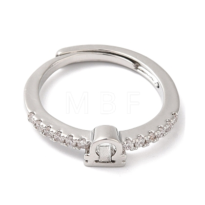 Rack Plating Brass Clear Cubic Zirconia Constellation Adjustable Rings for Women RJEW-S407-08P-08-1