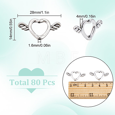 80Pcs Tibetan Style Alloy Bead Frame FIND-SC0011-46-1