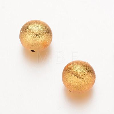 Round Matte Brass Beads KK-D509-04-1