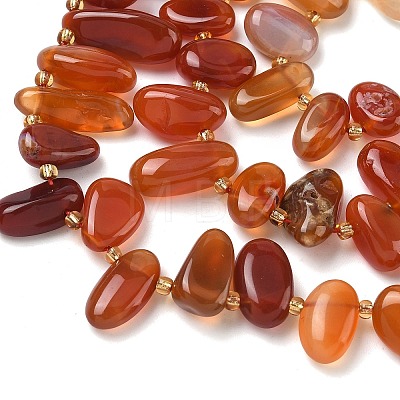Natural Red Agate Beads Strands G-P604-A14-01-1