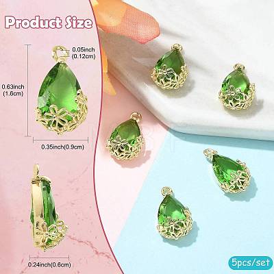 Transparent Glass Pendants GLAA-FZ0001-02G-1