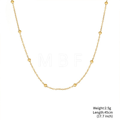 Gold Plated Stainless Steel Cable Chain Necklaces BK0244-3-1