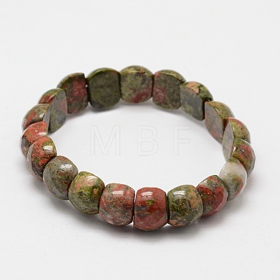 Faceted Natural & Synthetic Mixed Stone Beads Stretch Bracelets BJEW-E289-B-1