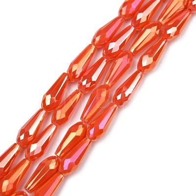 Electroplated Opaque Glass Beads Strands EGLA-L015-FR-B-01-M-1