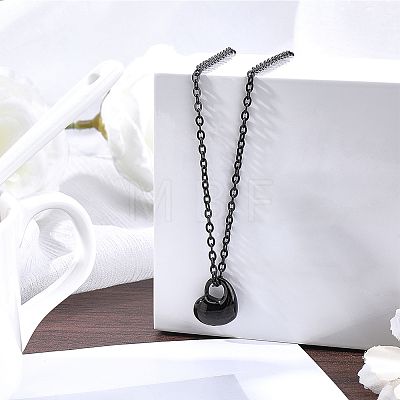 1Pc 304 Stainless Steel Heart Pendant Urn Ashes Necklaces NJEW-CN0001-20EB-1