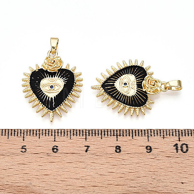 Brass Micro Pave Cubic Zirconia Pendants KK-N257-01B-G-1