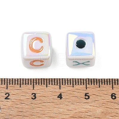 Plating Opaque Acrylic Beads AC-CBA529B-02-1