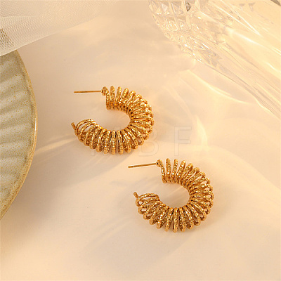304 Stainless Steel Wire Spiral Stud Earrings GO7006-1-1