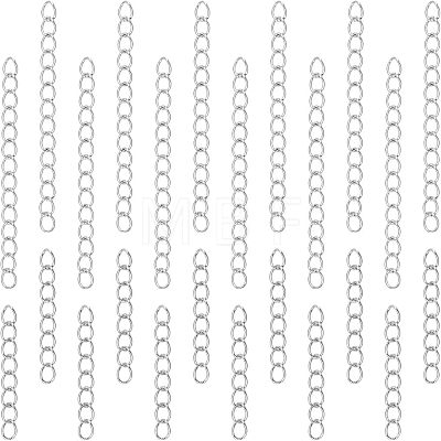 Unicraftale 100Pcs 2 Style 304 Stainless Steel Curb Chain Extender STAS-UN0038-14P-1