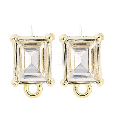 Alloy Glass Rhinestone Stud Earring Finding Accessories FIND-U006-12G-02-1