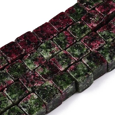 Dyed Natural Sesame Jasper Imitation Ruby in Zoisite Beads Strands G-T139-8x8-32A-1