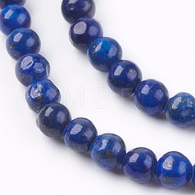 Dyed Natural Lapis Lazuli Bead Strands G-R173-6mm-01-1