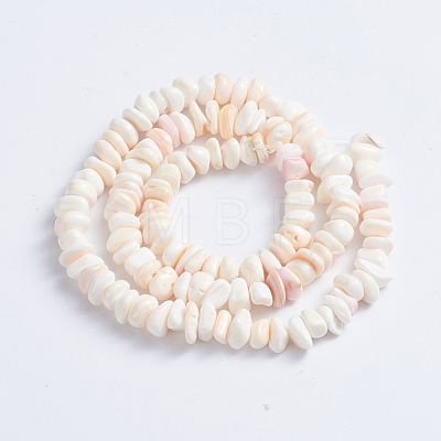 Natural Pink Shell Beads Strands SSHEL-L016-19-1