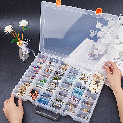 48 Grids Transparent Polypropylene(PP) Storage Box Organizer CON-WH0089-60A-1