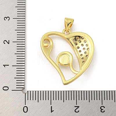 Rack Plating Brass Micro Pave Cubic Zirconia Pendants KK-G513-44G-1