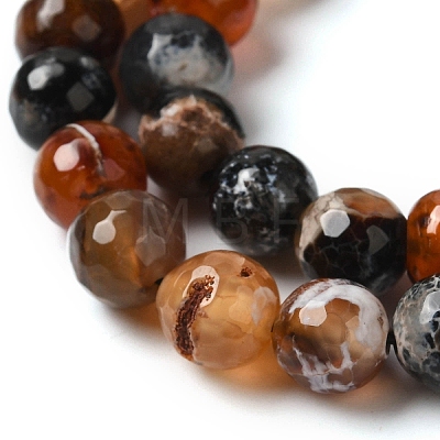 Dyed & Heated Natural Fire Crackle Agate Beads Strands G-P539-B01-08-1