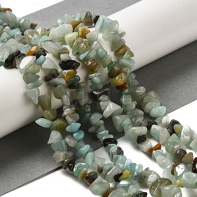 Natural Flower Amazonite Chips Beads Strands X-G-M205-12-01-1