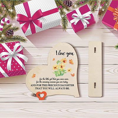 Wooden Heart Table Decorations DJEW-WH0017-009-1