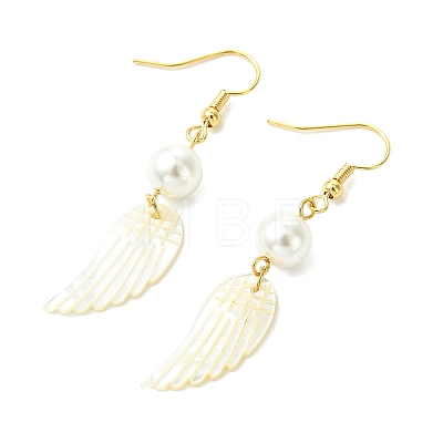 Natural White Shell Dangle Earrings EJEW-JE07204-1