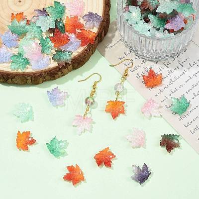 90Pcs 7 Colors Two Tone Transparency Glass Pendant GLAA-FS0002-72-1