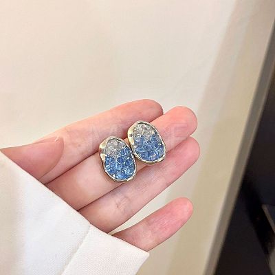 Alloy & Glass Stud Earrings WGA8529-02-1