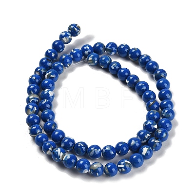 Assembled Synthetic Stone and Trochus Shell Beads Strands G-B128-08B-05-1