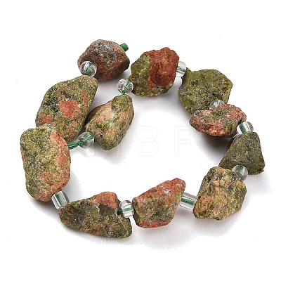 Natural Unakite Beads Strands GG-CBA0B77-A16-03-1