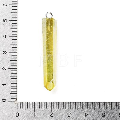 Electroplated Natural Quartz Pendants G-P315-B01-02P-1