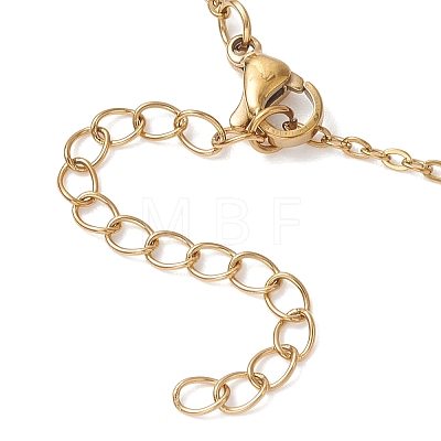 Natural Rose Quartz Heart Pendant 304 Stainless Steel Cable Chain Necklaces for Women NJEW-JN05796-02-1