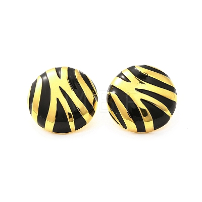 Brass Enamel Stud Earrings EJEW-B120-02G-02-1