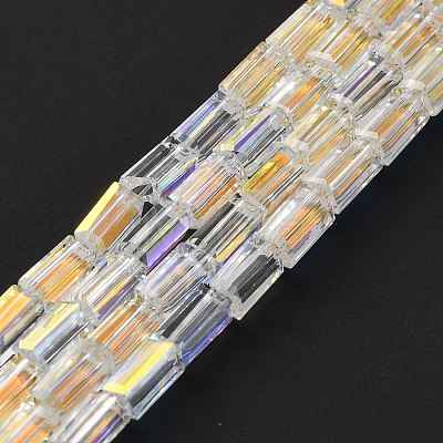 Electroplate Transparent Glass Beads Strands EGLA-H106-01A-AB01-1