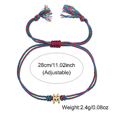 304 Stainless Steel Alphabet Bead Adjustable Bracelets IC6774-13-1
