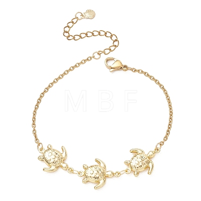 3Pcs 3 Styles 304 Stainless Steel Turtle Link Bracelets BJEW-JB13417-1