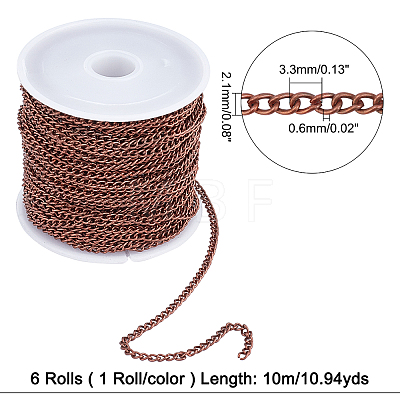 6Colors Unwelded Iron Twisted Chains CH-AR0001-03-1