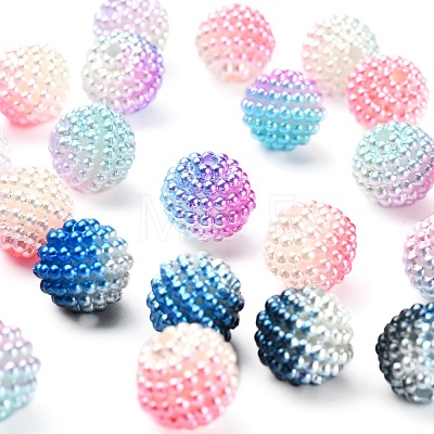50Pcs 5 Colors Imitation Pearl Acrylic Beads OACR-FS0001-04-1