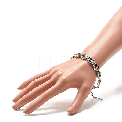 Hamsa Hand Tibetan Style Alloy Bracelets for Women X-BJEW-JB07728-1