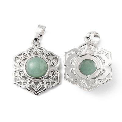 Natural Green Aventurine Pendants G-P498-02P-03-1