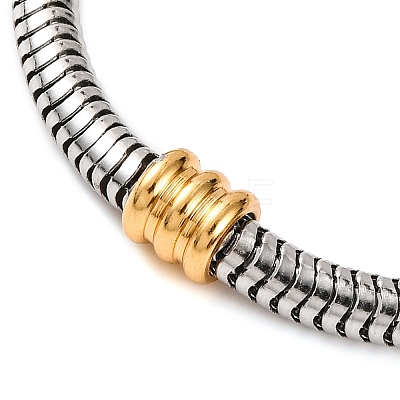 304 Stainless Steel Round Snake Chain Bracelets for Women BJEW-G711-12GP-1