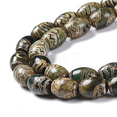 Tibetan Style dZi Beads Strands TDZI-E005-01Q-1