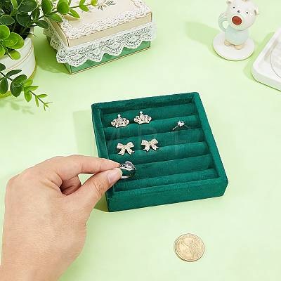 MDF Covered with Velvet Ring Organizer Display Trays RDIS-WH0011-39A-1