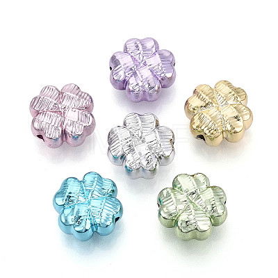 Textured Plating Opaque Acrylic Beads PACR-T018-07M-1