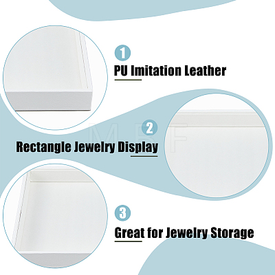 Rectangle PU Imitation Leather Jewelry Display Trays CON-WH0093-04A-1