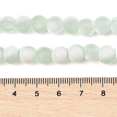 Frosted Crackle Glass Beads Strands GLAA-U001-6mm-M01-1