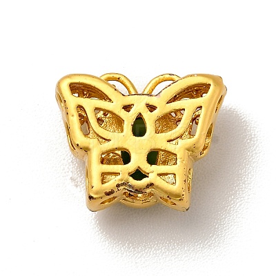 Butterfly Rack Plating Brass Resin Beads KK-E056-09MG-1