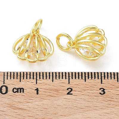 Rack Plating Brass Clear Cubic Zirconia Pendants KK-B078-06G18-1