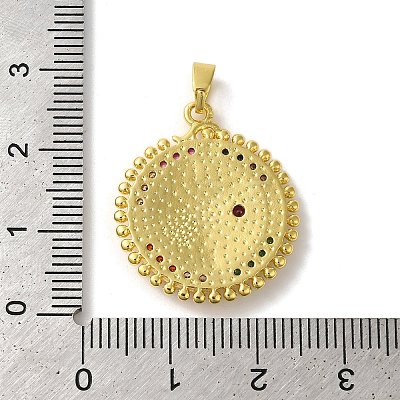 Rack Plating Brass Micro Pave Cubic Zirconia Pendants KK-U022-13C-G-1