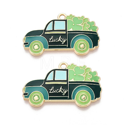 Saint Patrick's Day Alloy Enamel Pendants ENAM-T024-49A-G-1