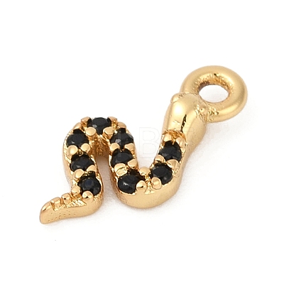 Brass Micro Pave Cubic Zirconia Charms KK-G526-04G-1